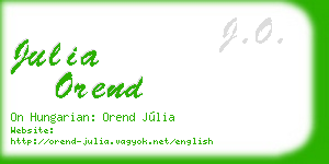 julia orend business card